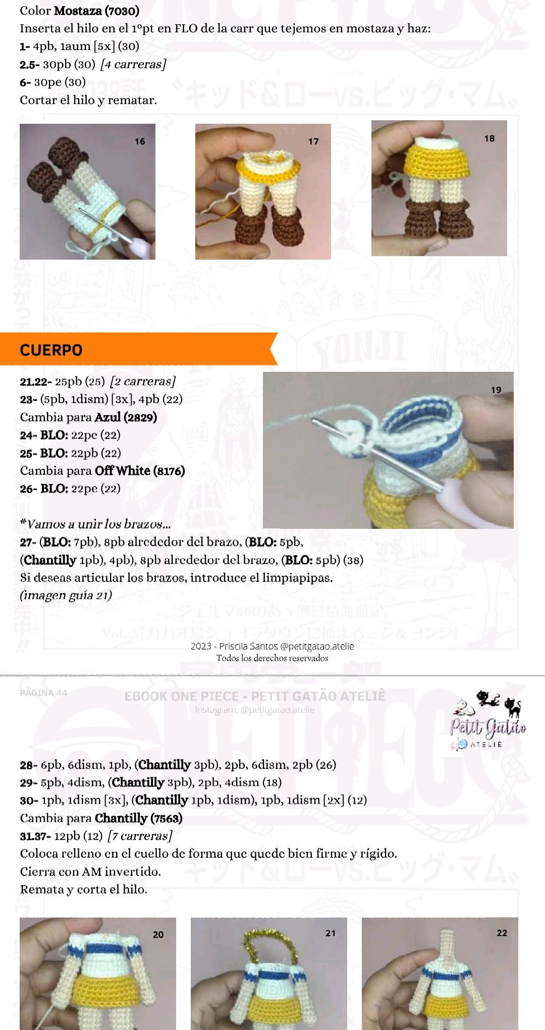 Patron Amigurumi Monkey D. Luffy One Piece - Guia de Crochet