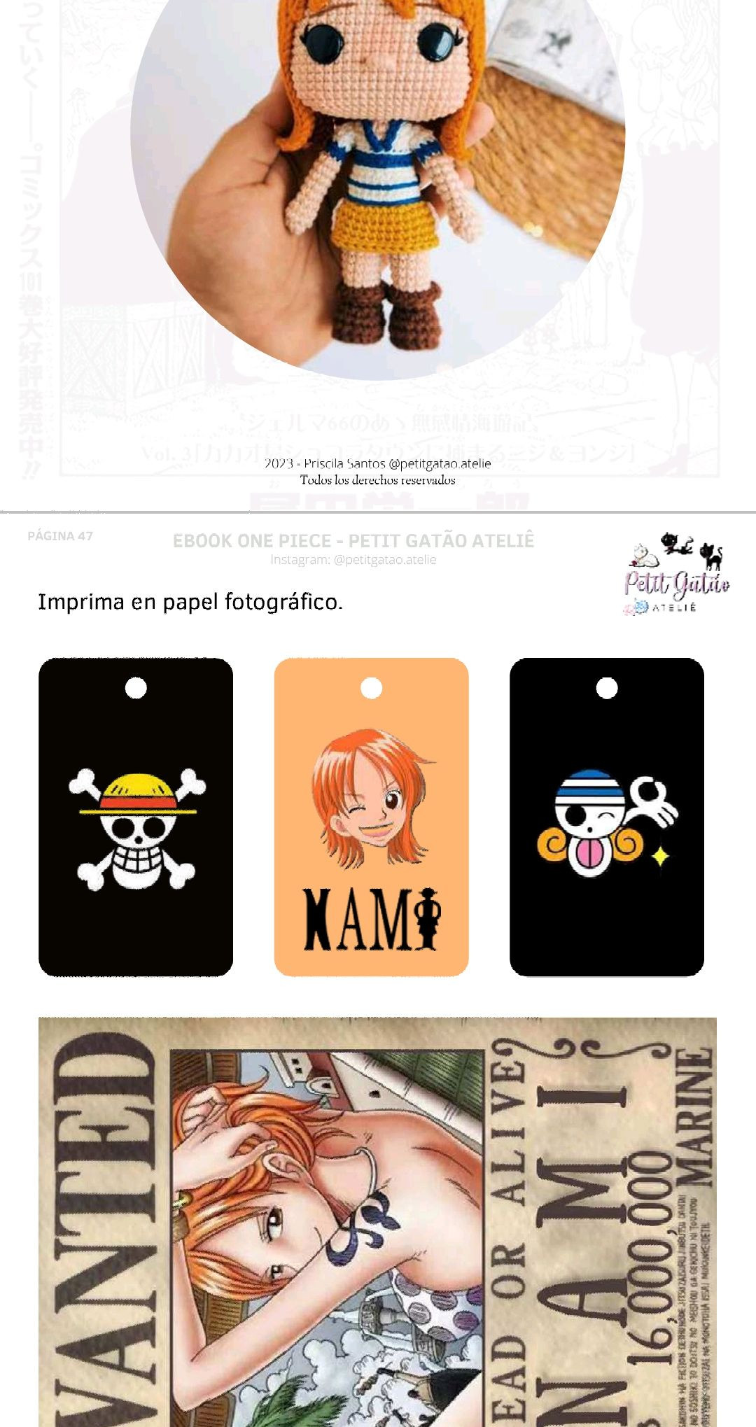 Patron Amigurumi Monkey D. Luffy One Piece - Guia de Crochet