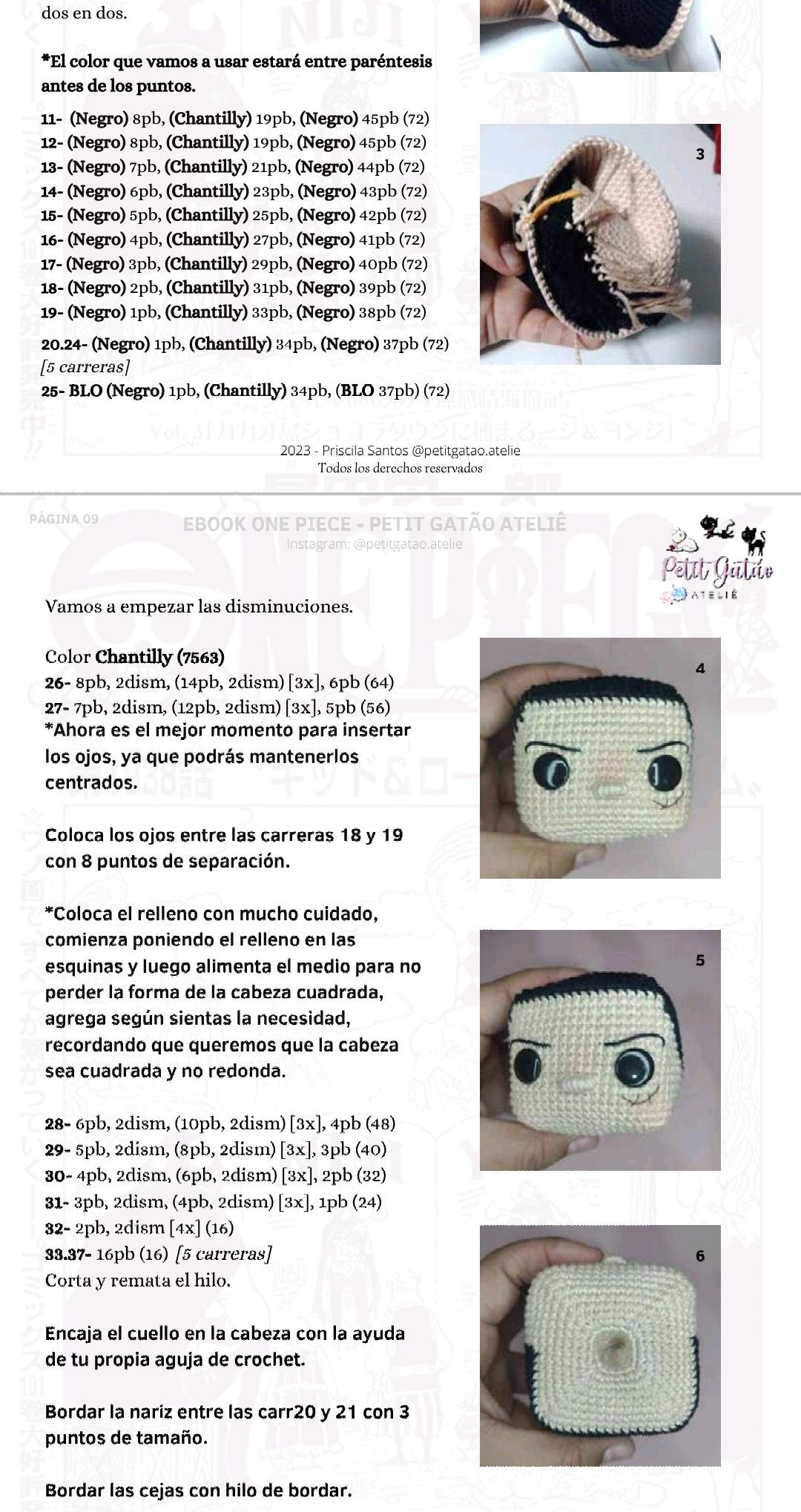 Patron Amigurumi Monkey D. Luffy One Piece - Guia de Crochet