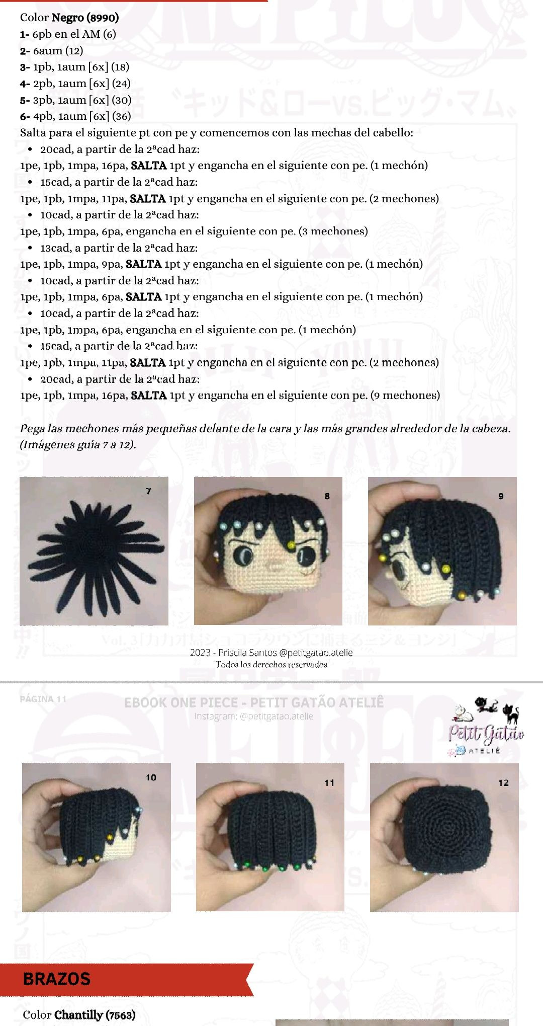 Patron Amigurumi Monkey D. Luffy One Piece - Guia de Crochet