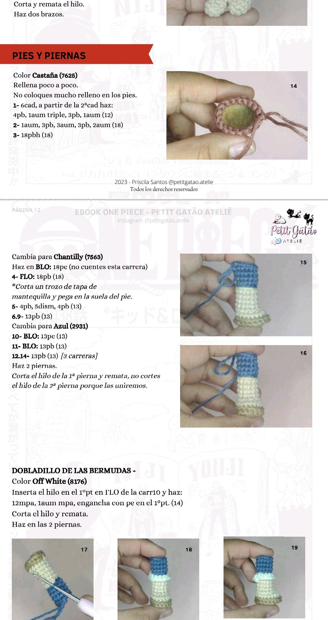 Patron Amigurumi Monkey D. Luffy One Piece - Guia de Crochet