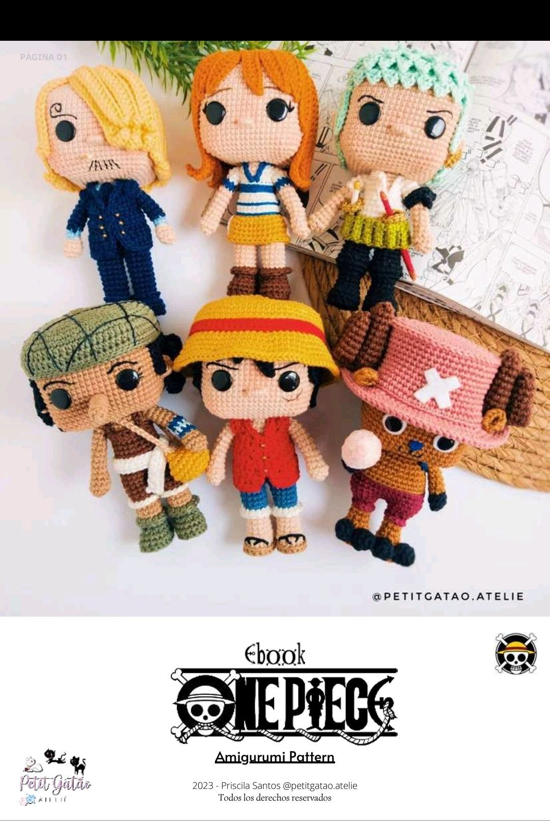 Patron Amigurumi Monkey D. Luffy One Piece - Guia de Crochet