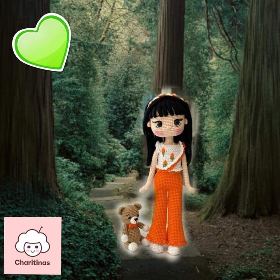 Patron Amigurumi Muñeca con Osito: Guía de Tejer y Materiales