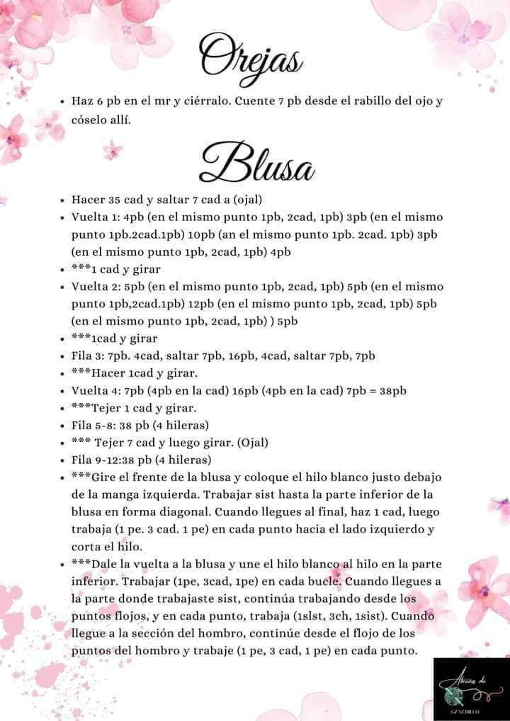 Patron Amigurumi Muñeca con Osito: Guía de Tejer y Materiales