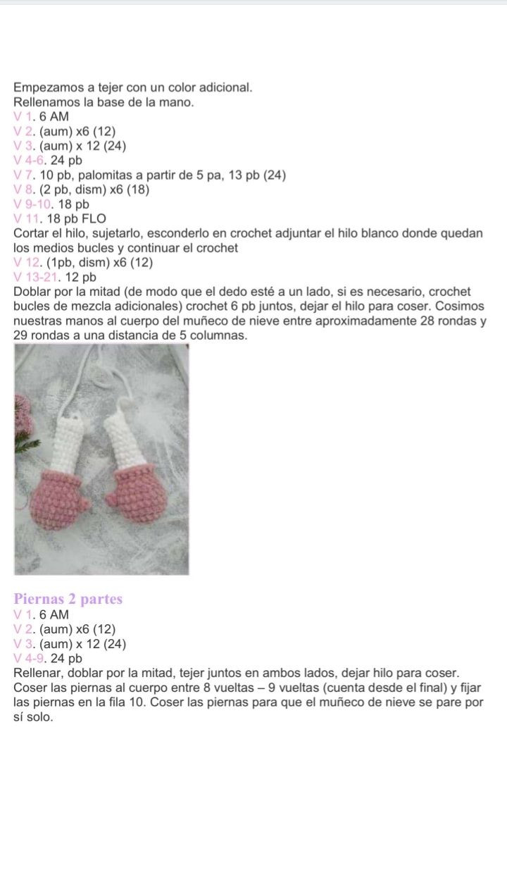 Patrón Amigurumi Muñeco de Nieve con Gorro y Bufanda