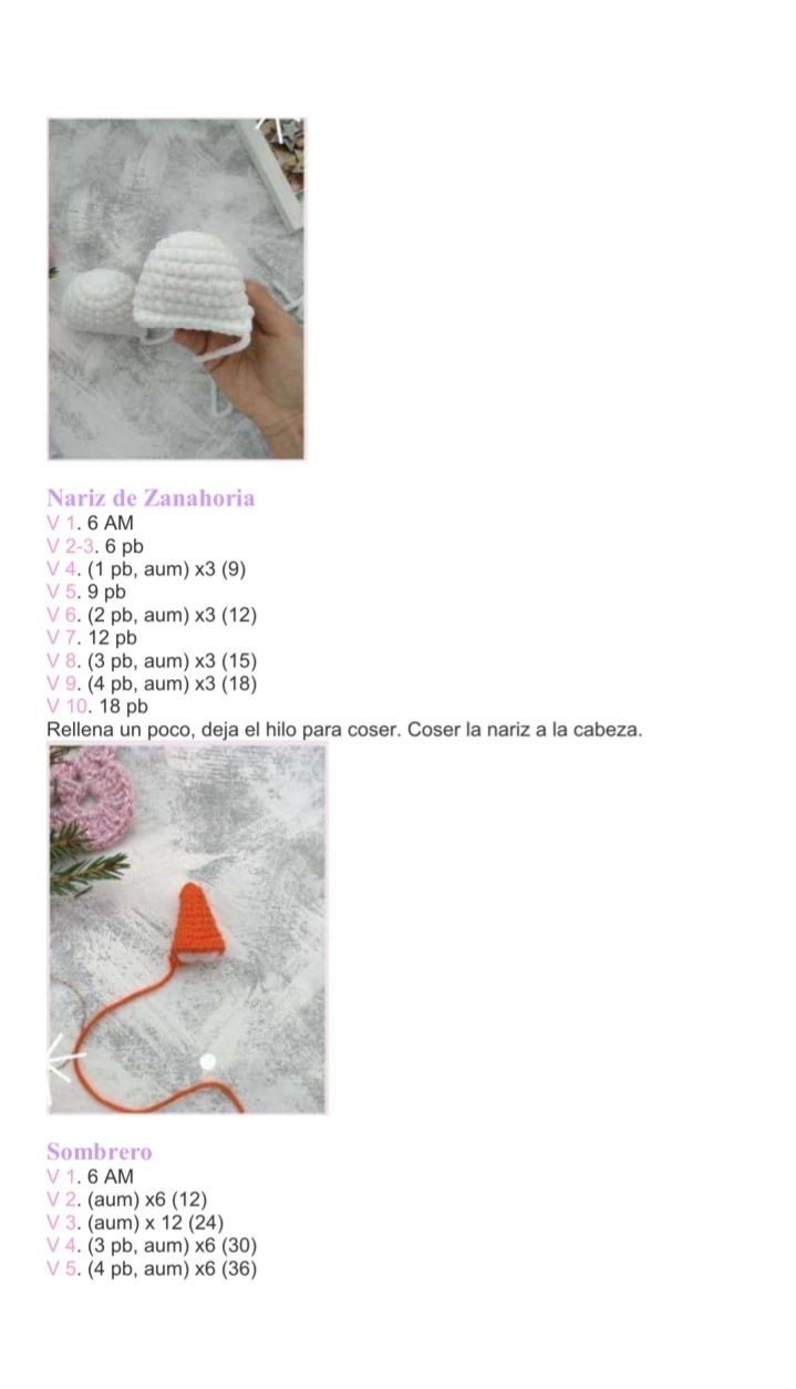 Patrón Amigurumi Muñeco de Nieve con Gorro y Bufanda