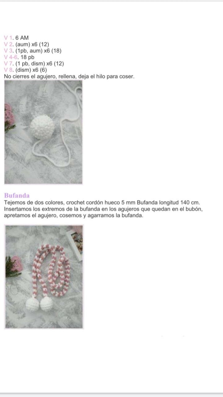 Patrón Amigurumi Muñeco de Nieve con Gorro y Bufanda