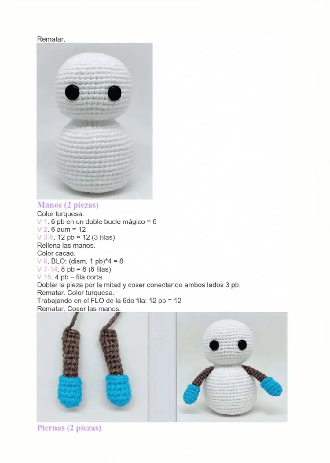 Patrón Amigurumi Muñeco De Nieve Gratis