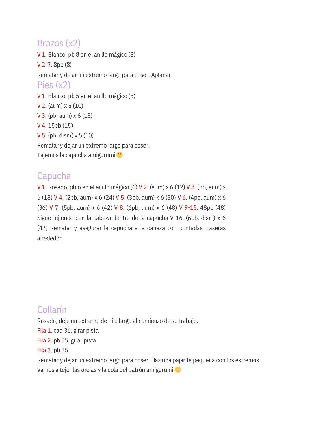 Patron Amigurumi My Melody Conejita Rosa y Blanca PDF Gratis Paso a Paso