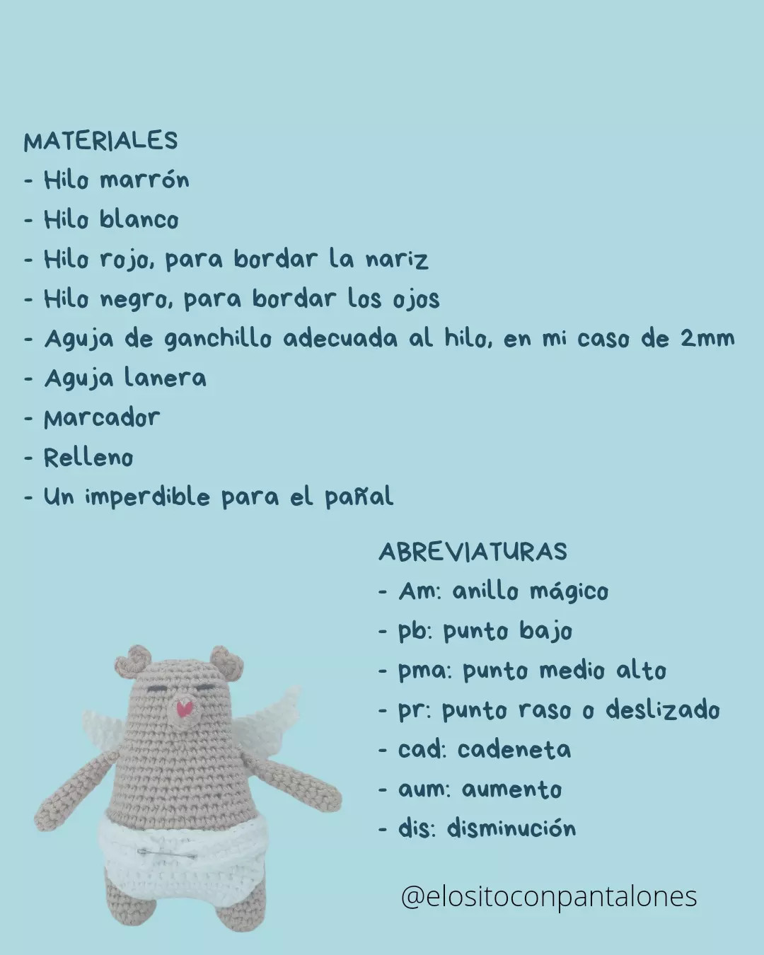 Patrón Amigurumi Osito Cupido: Gato Cupido con Alas y Pañal