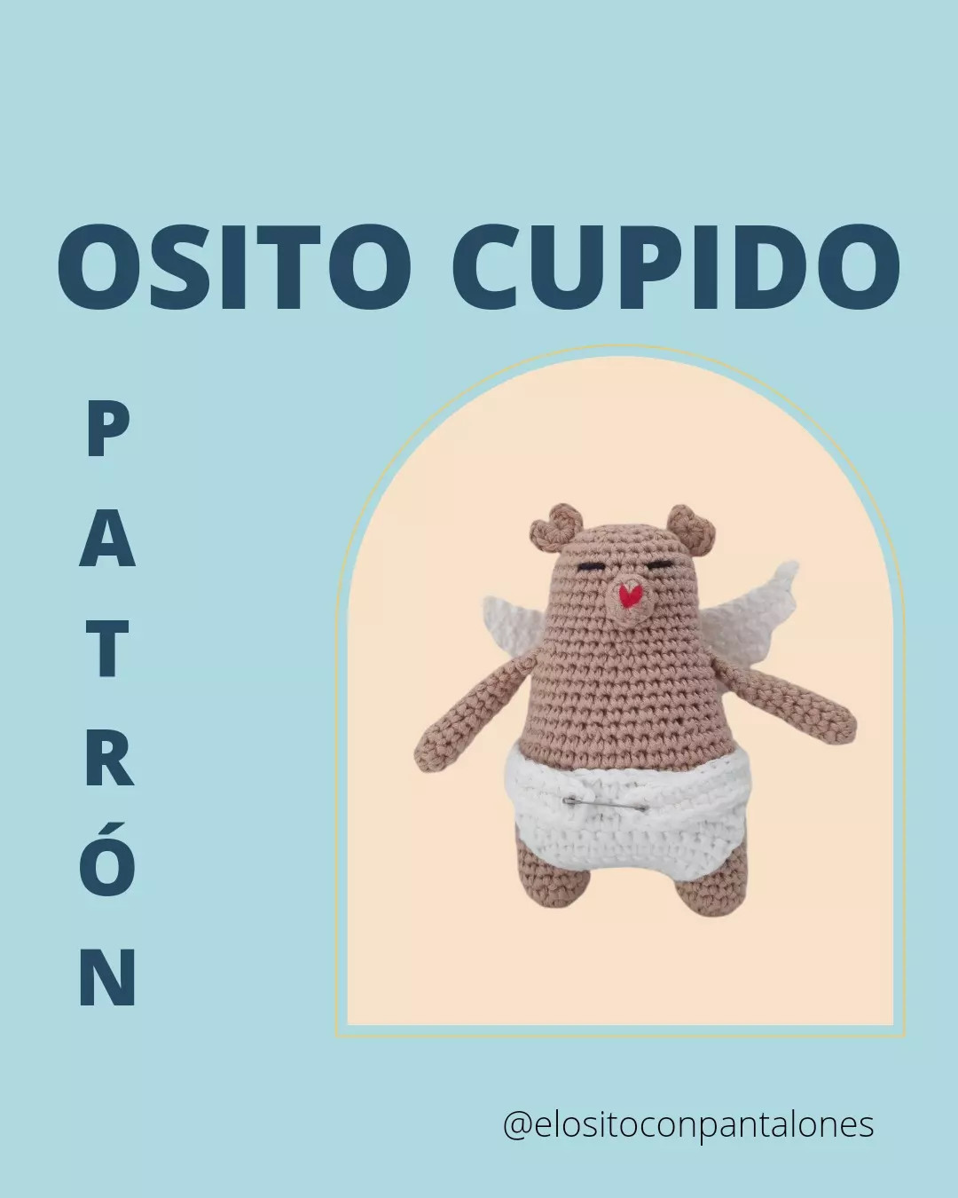 Patrón Amigurumi Osito Cupido: Gato Cupido con Alas y Pañal