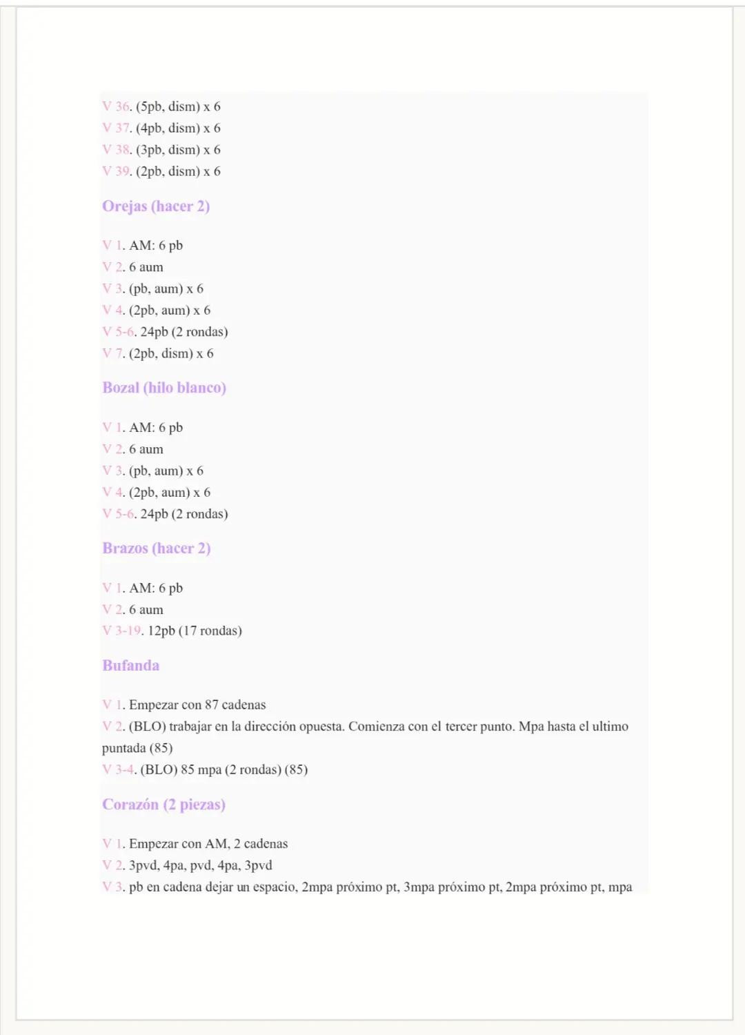 Patrón Amigurumi Oso San Valentín con Bufanda y Corazón PDF Gratis