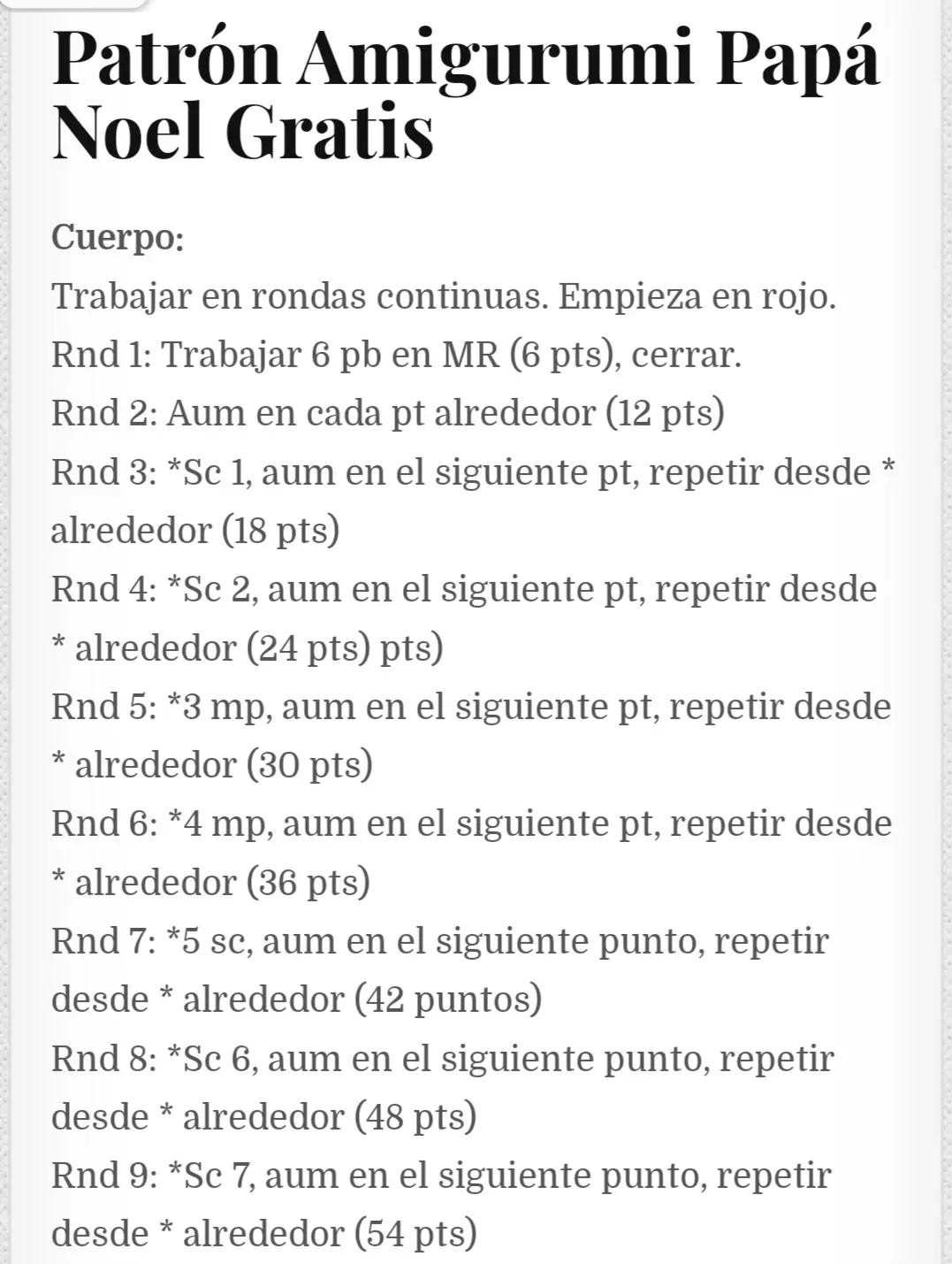 Patrón Amigurumi Papá Noel Gratis: Búp bê ông già Noel móc len với hướng dẫn chi tiết