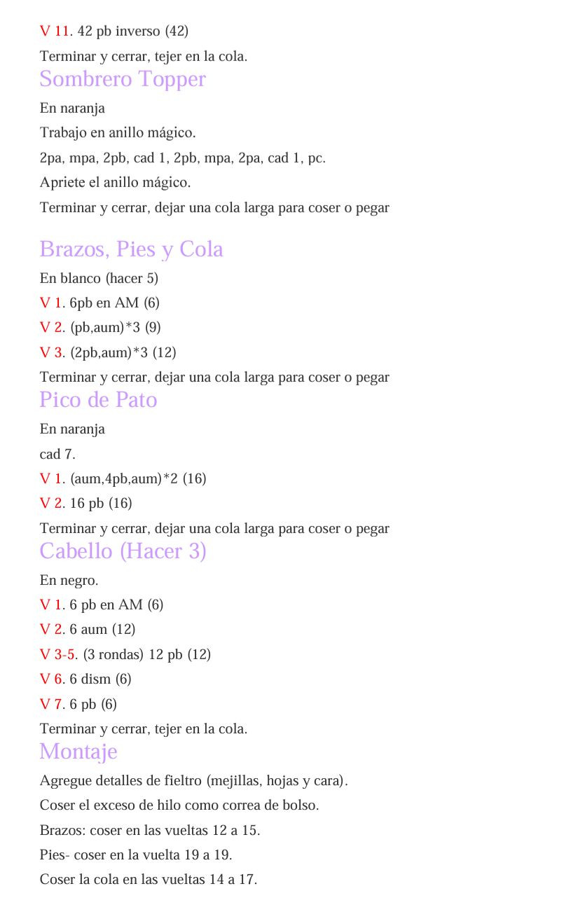 Patrón Amigurumi Pato Con Sombrero Gratis