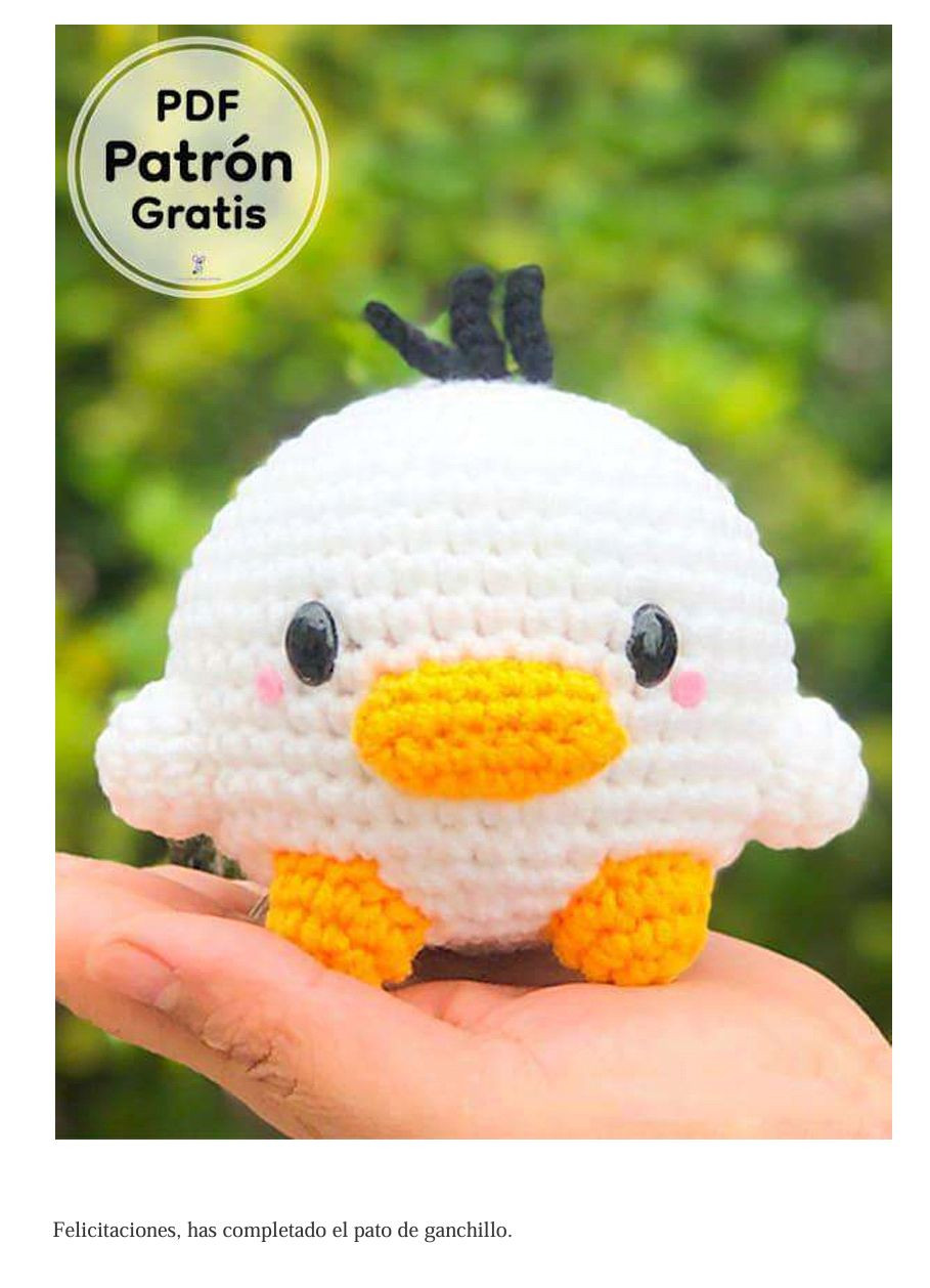 Patrón Amigurumi Pato Con Sombrero Gratis