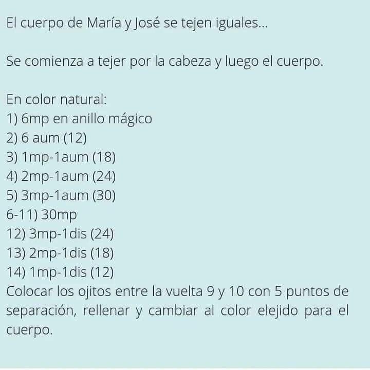 Patrón Amigurumi Pesebre: María, José y el Niño Jesús con instrucciones paso a paso