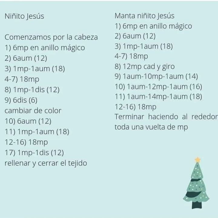 Patrón Amigurumi Pesebre: María, José y el Niño Jesús con instrucciones paso a paso