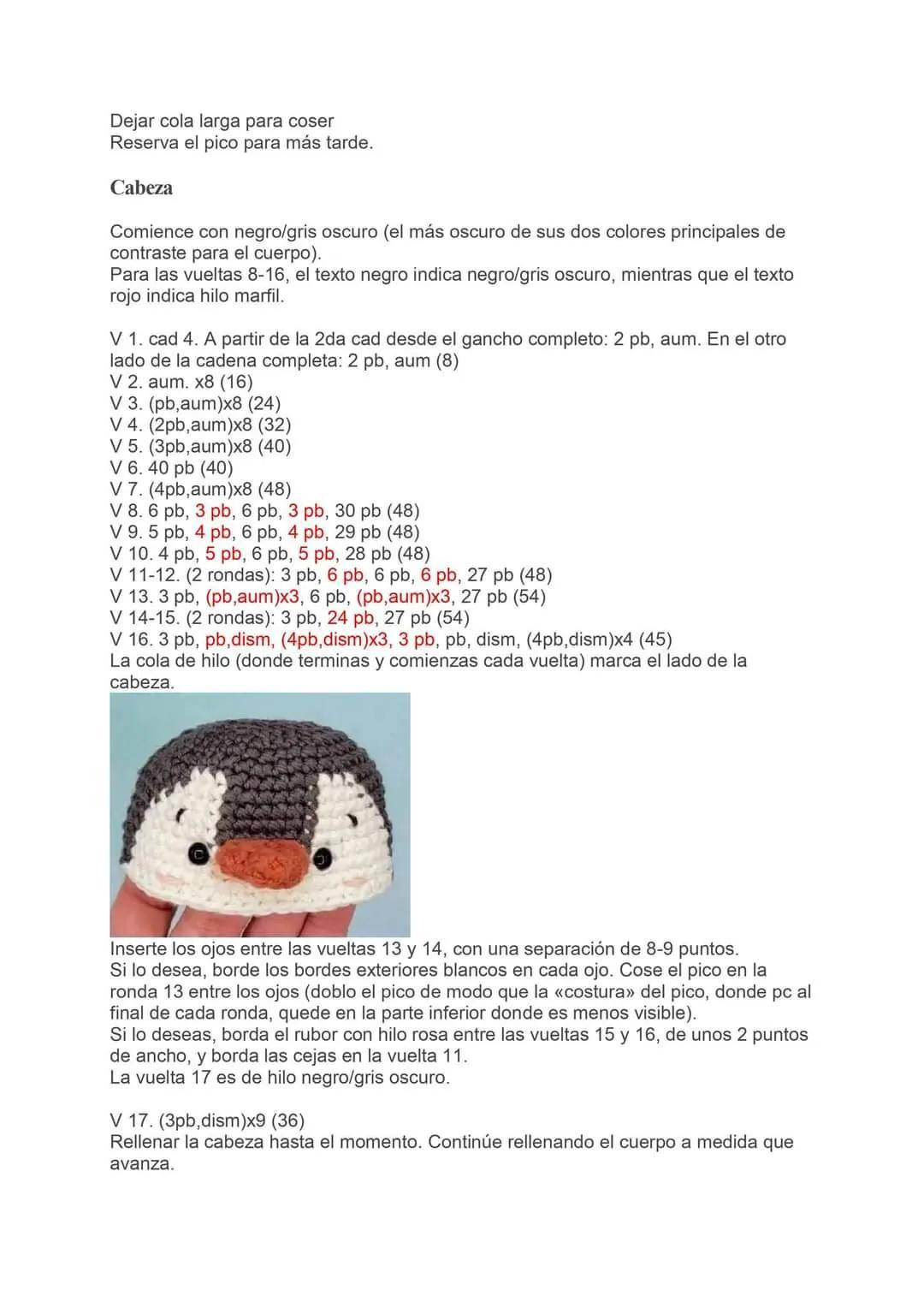 Patron Amigurumi Pingüino Fácil