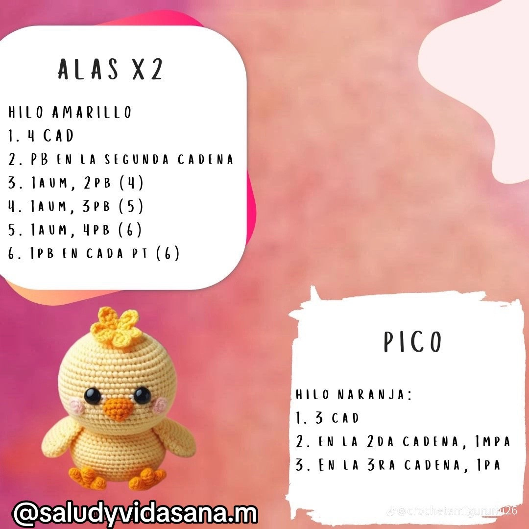 Patrón Amigurumi Pollito Amarillo Paso a Paso