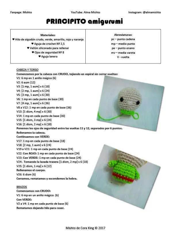 Patrón Amigurumi Principito: Búp bê Hoàng tử bé với khăn choàng cam