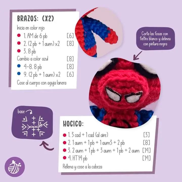 Patrón Amigurumi Puerco Araña inspirado en Spiderman