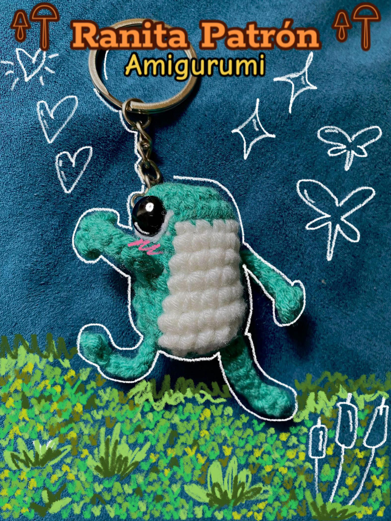 Patrón Amigurumi Ranita Verde con Panza Blanca