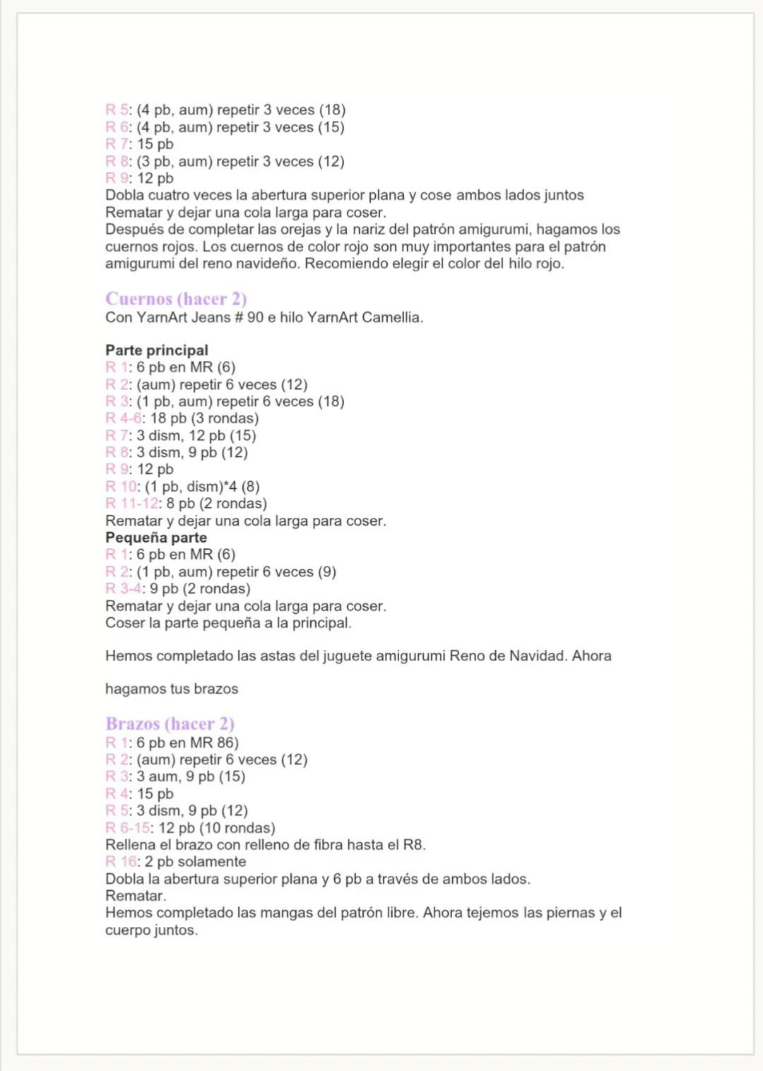 Patrón Amigurumi Reno Navideño con Bufanda Gratis