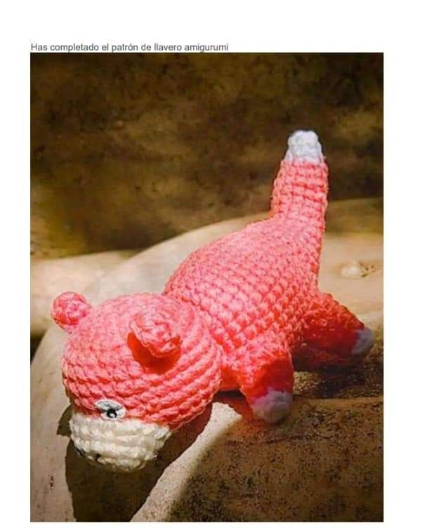 Patrón Amigurumi Slowpoke Pokémon Rosa y Blanco