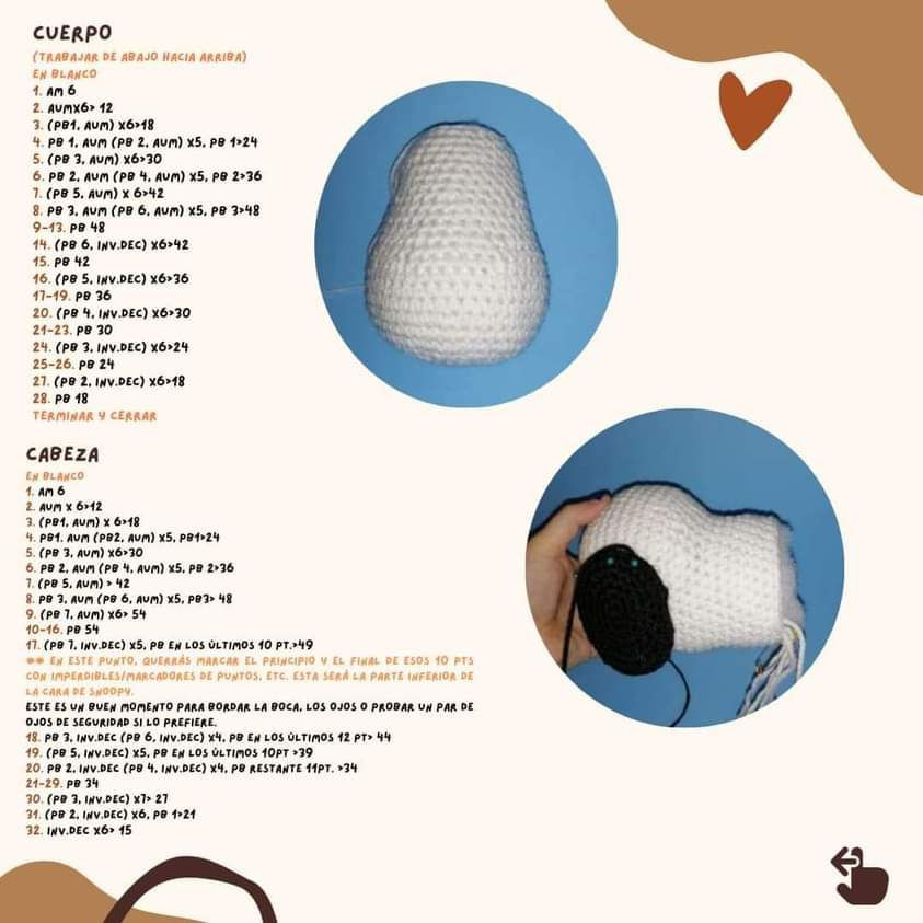 Patrón Amigurumi Snoopy Gratis: Guía de Muescas y Materiales