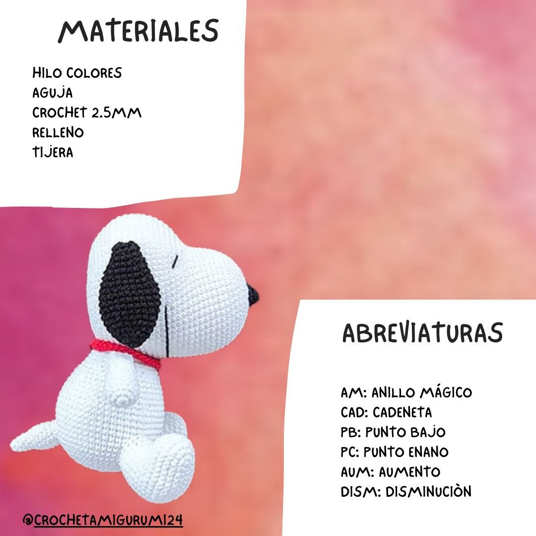 Patrón Amigurumi Snoopy: Tutorial Paso a Paso Completo
