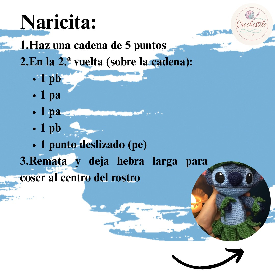 Patron amigurumi Stitch: Guía paso a paso nivel intermedio