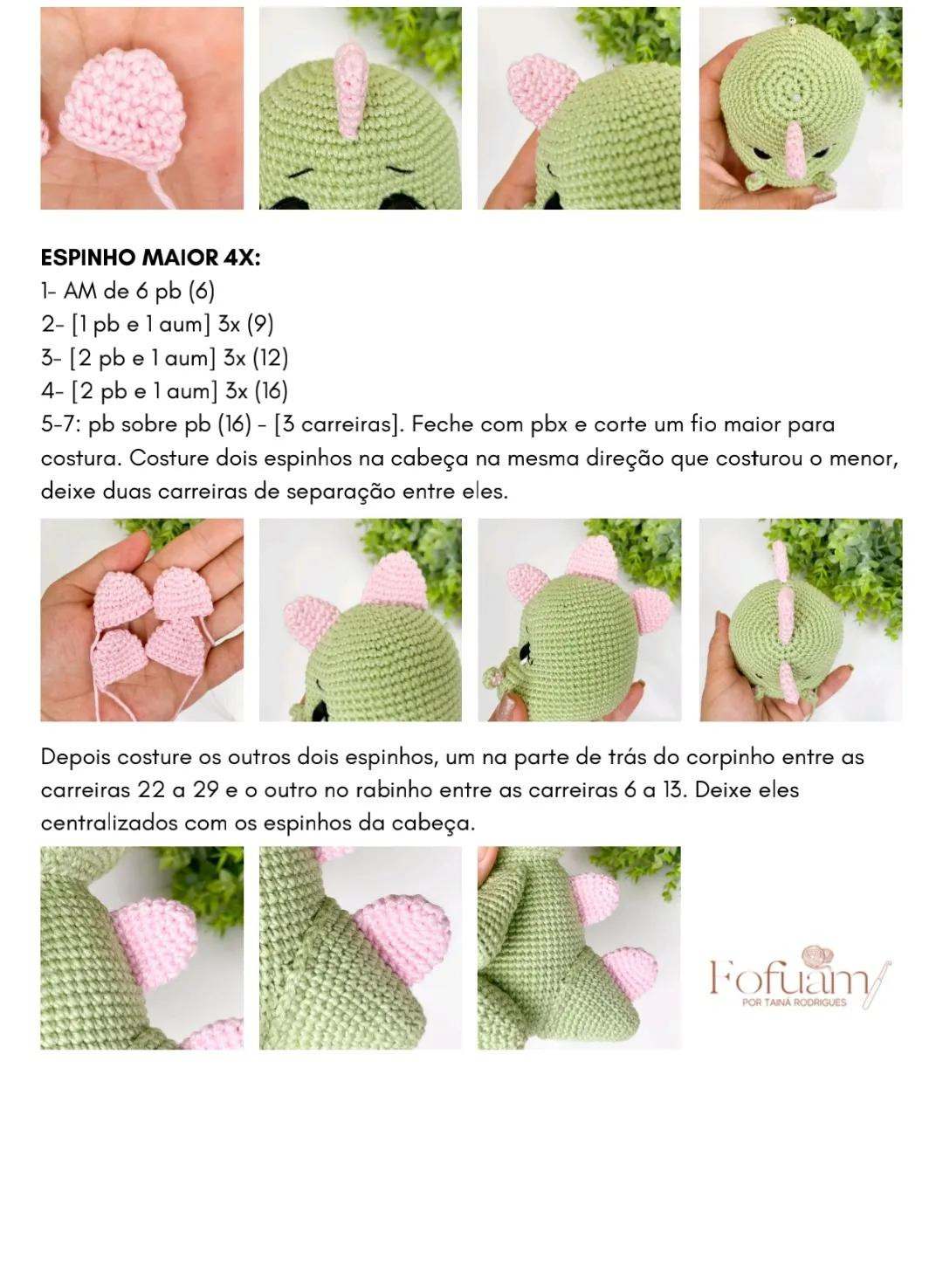 Patrón Amigurumi T-Rex Ravi y Pérola