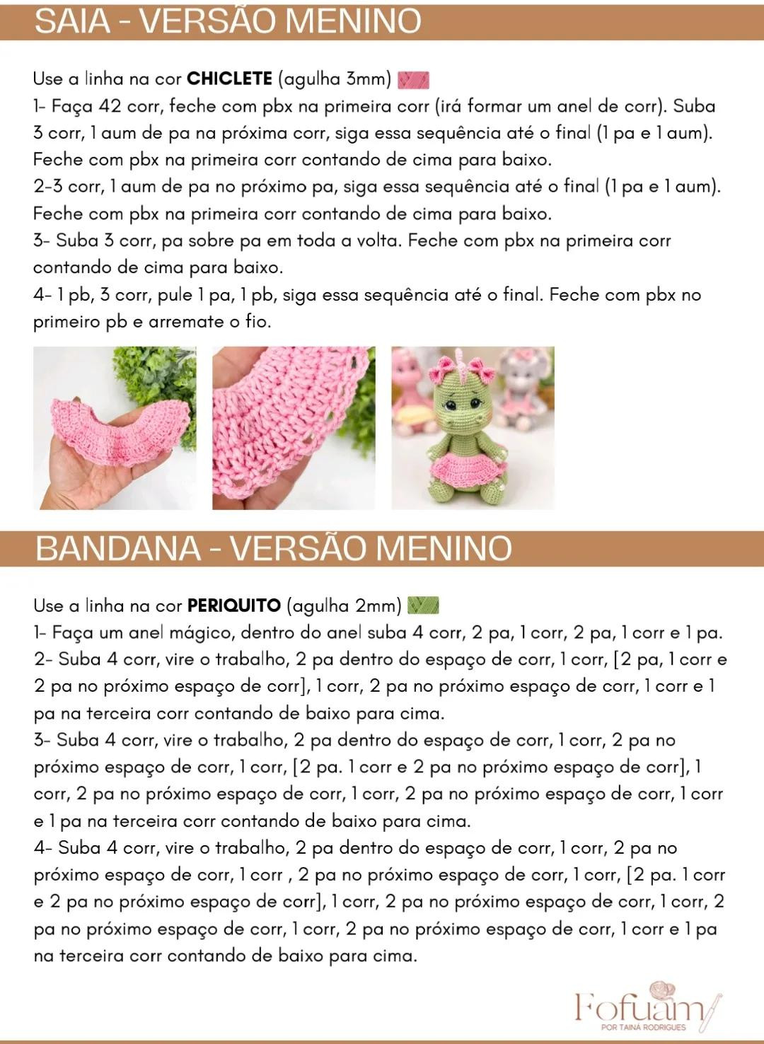 Patrón Amigurumi T-Rex Ravi y Pérola