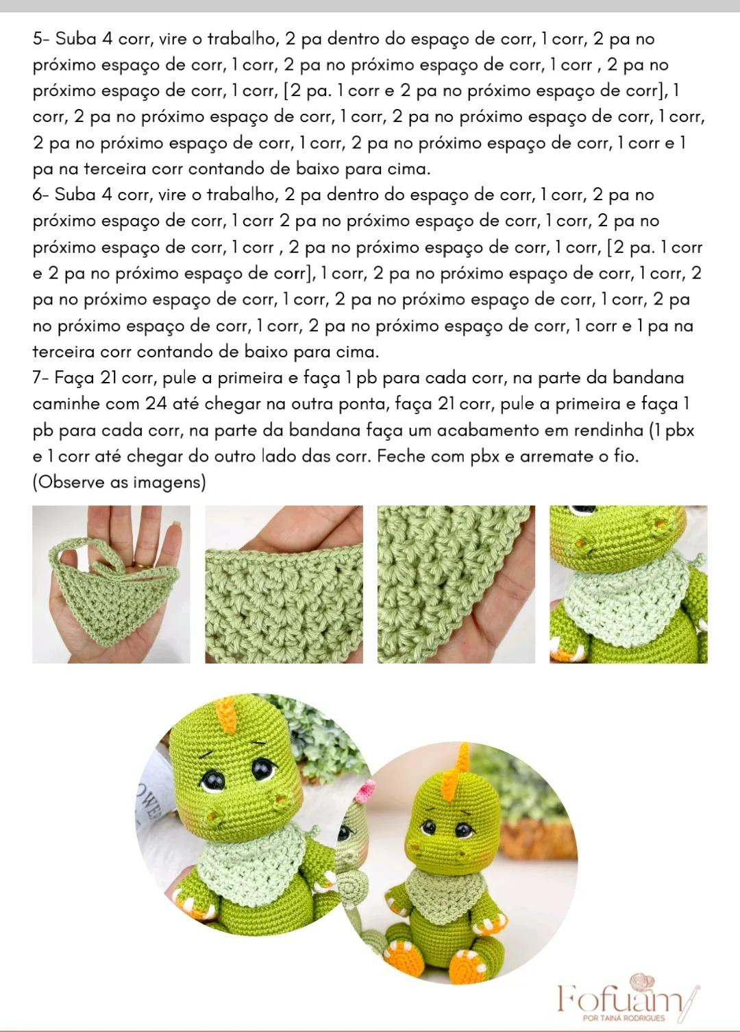 Patrón Amigurumi T-Rex Ravi y Pérola