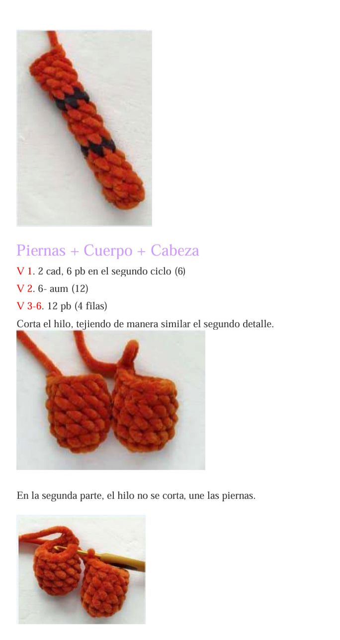 Patrón Amigurumi Tigre Naranja y Turquesa con Bufanda