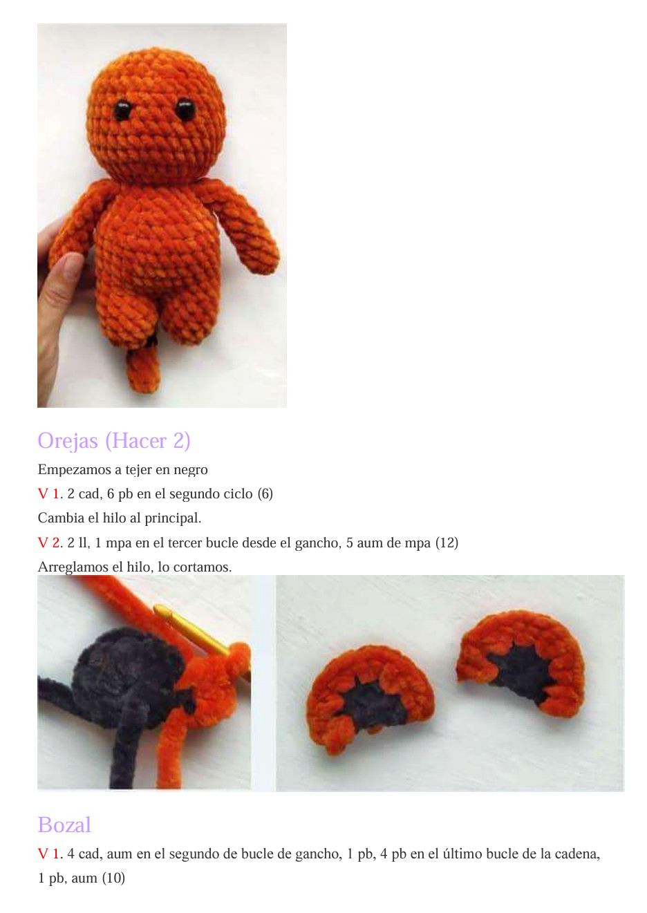 Patrón Amigurumi Tigre Naranja y Turquesa con Bufanda