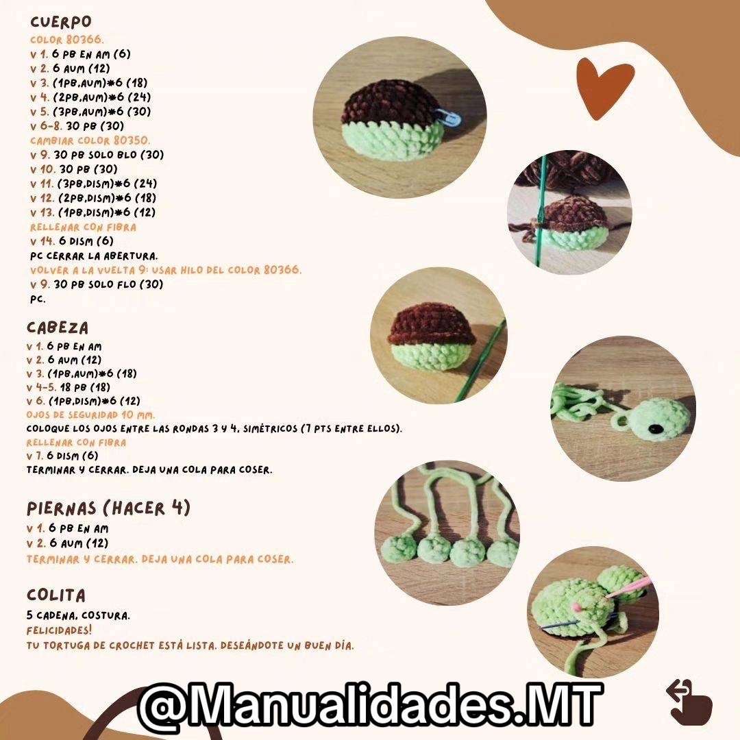 Patrón Amigurumi Tortuguita Verde