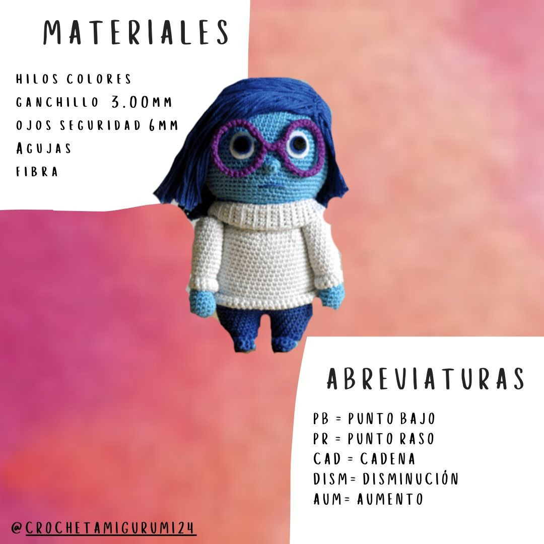 Patrón Amigurumi Tristeza: Guía Paso a Paso