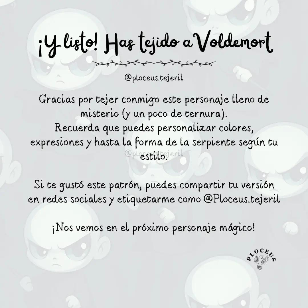 Patrón Amigurumi Voldemort Tejido: Guía Paso a Paso con Materiales y Abreviaturas