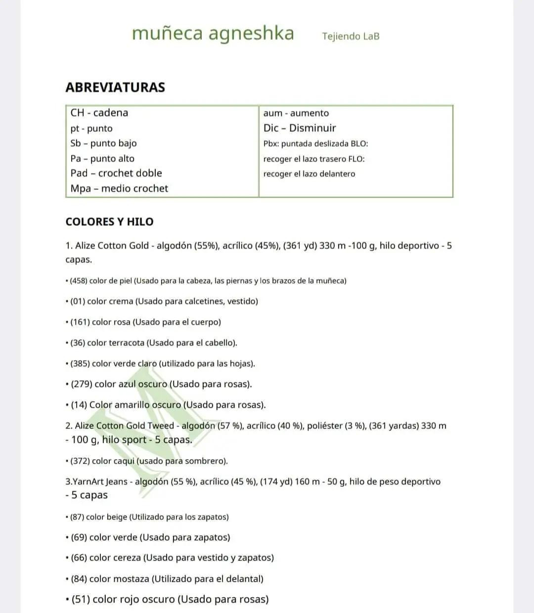 Patrón completo muñeca amigurumi Agneshka con vestido amarillo y gorro