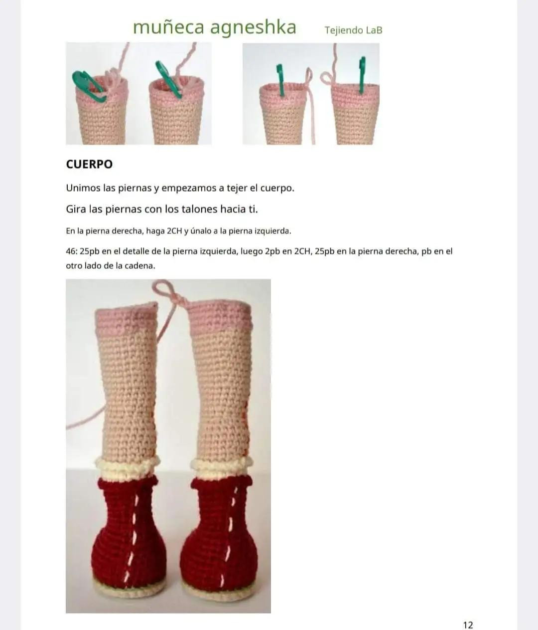 Patrón completo muñeca amigurumi Agneshka con vestido amarillo y gorro