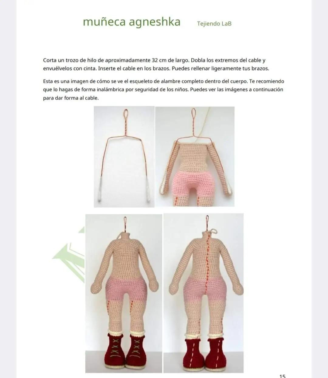 Patrón completo muñeca amigurumi Agneshka con vestido amarillo y gorro