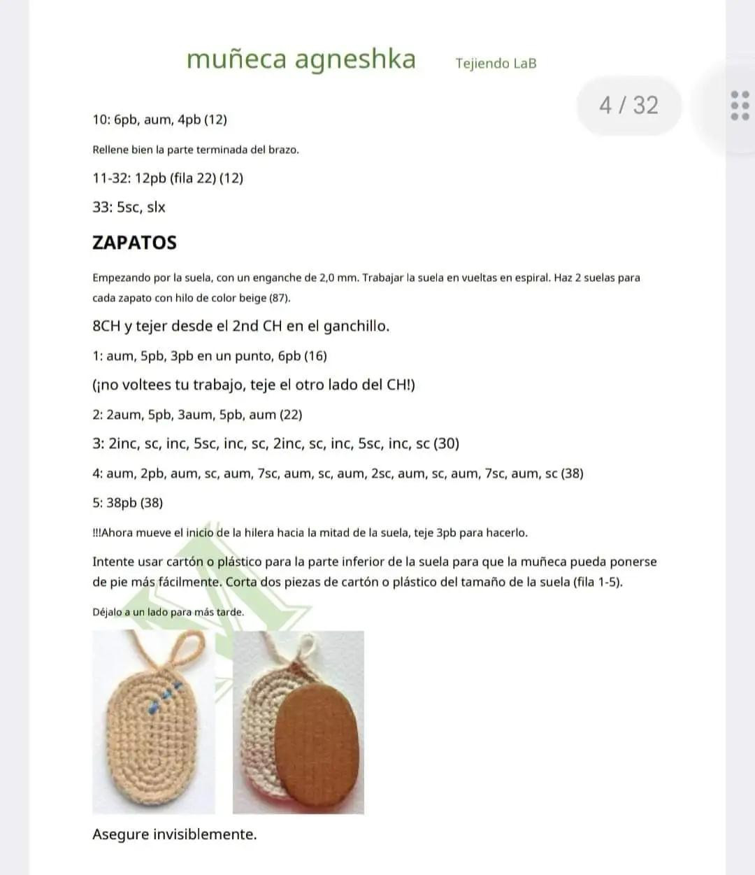 Patrón completo muñeca amigurumi Agneshka con vestido amarillo y gorro