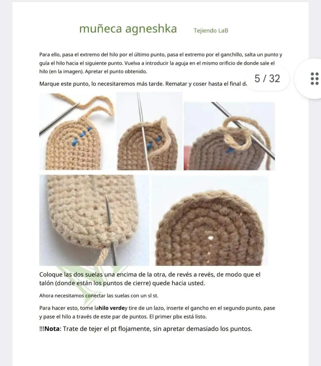 Patrón completo muñeca amigurumi Agneshka con vestido amarillo y gorro