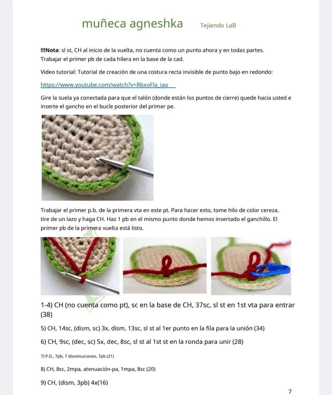 Patrón completo muñeca amigurumi Agneshka con vestido amarillo y gorro