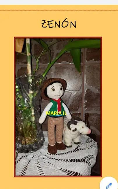 Patrón completo para amigurumi Zenón: muñeco y perro