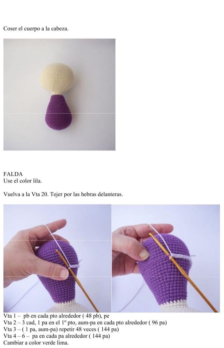 Patrón completo para tejer la muñeca amigurumi Didi