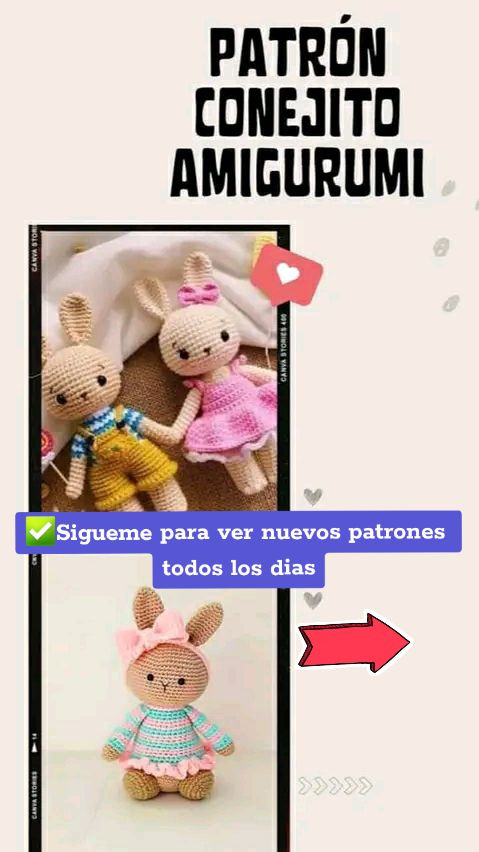 Patrón Conejito Amigurumi Gratuito - Tutorial Paso a Paso