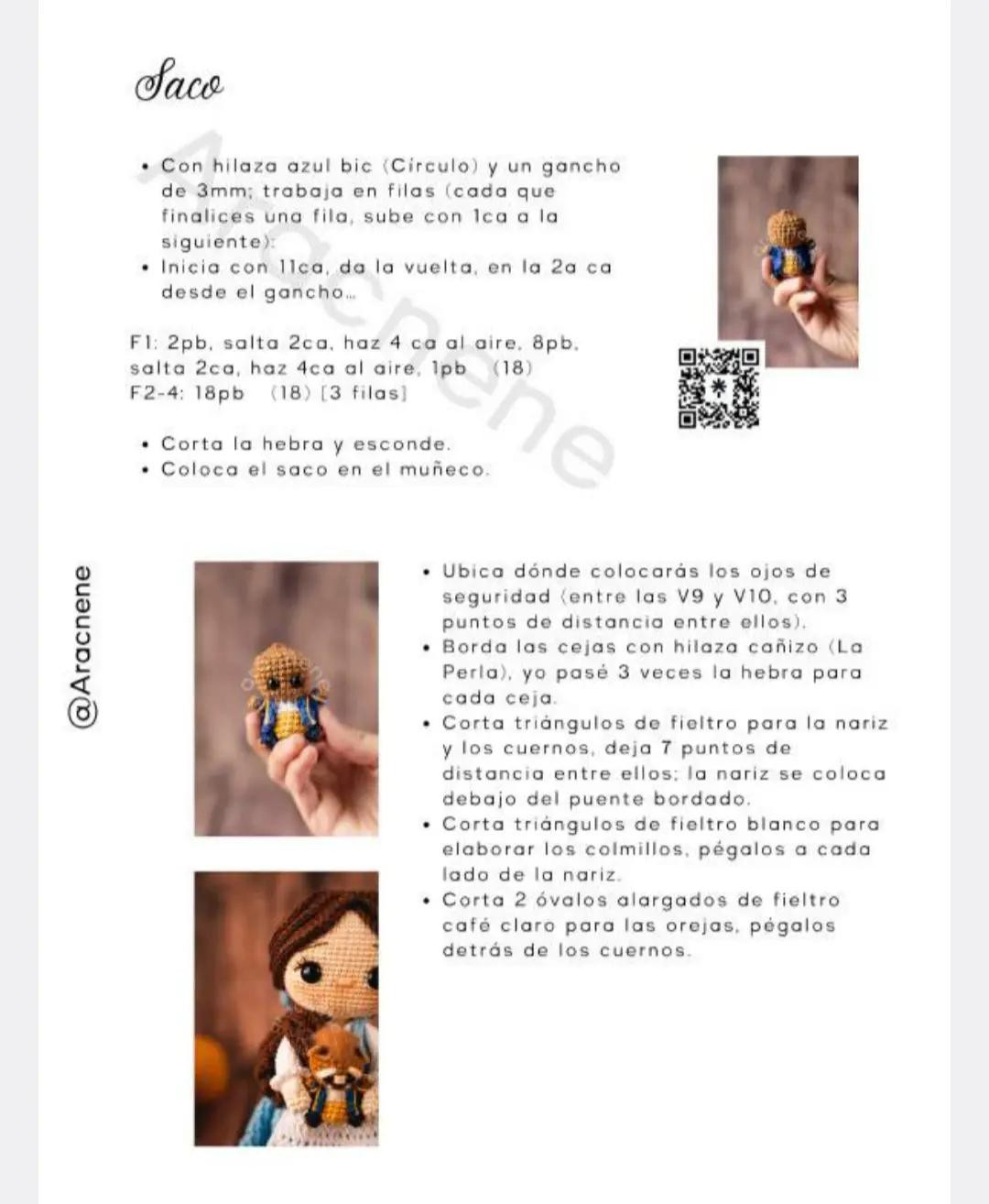 Patrón Crochet Amigurumi Bella: Búp bê công chúa với váy xanh trắng và gấu bông