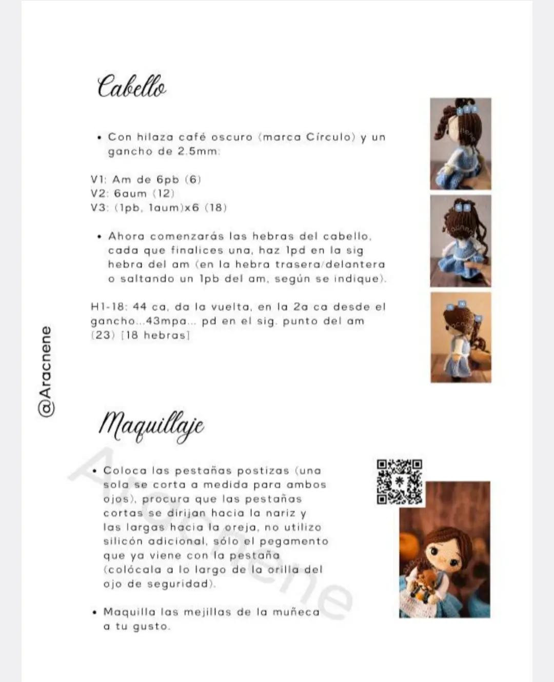 Patrón Crochet Amigurumi Bella: Búp bê công chúa với váy xanh trắng và gấu bông